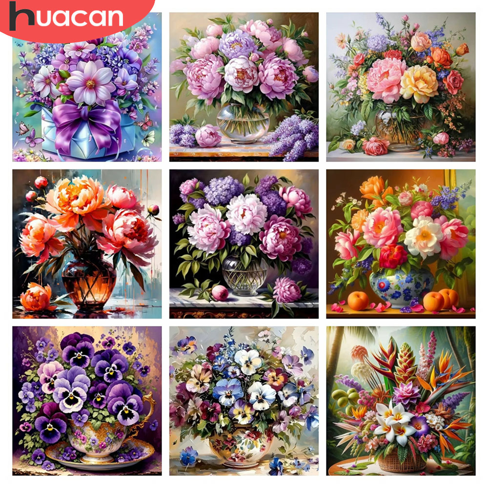 Resin Art Of Rose - ชุดภาพปักครอสติชเพชร 5 มิติ ลายดอกกุหลาบ HUACAN งานศิลปะปักครอสติช