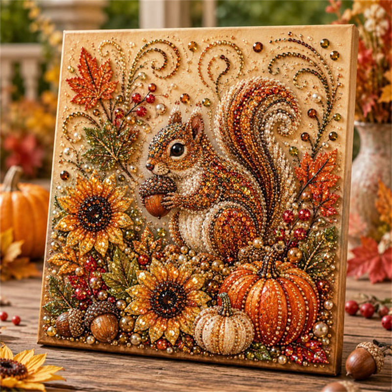Resin Art With Flowers - ชุดภาพวาดเพชรลายฤดูใบไม้ร่วง ชุดศิลปะมุกฤดูใบไม้ร่วงสำหรับผู้ใหญ่ ชุดงานฝีมือสำหรับผู้เริ่มต้น งานฝีมือ DIY ผ่อนคลาย