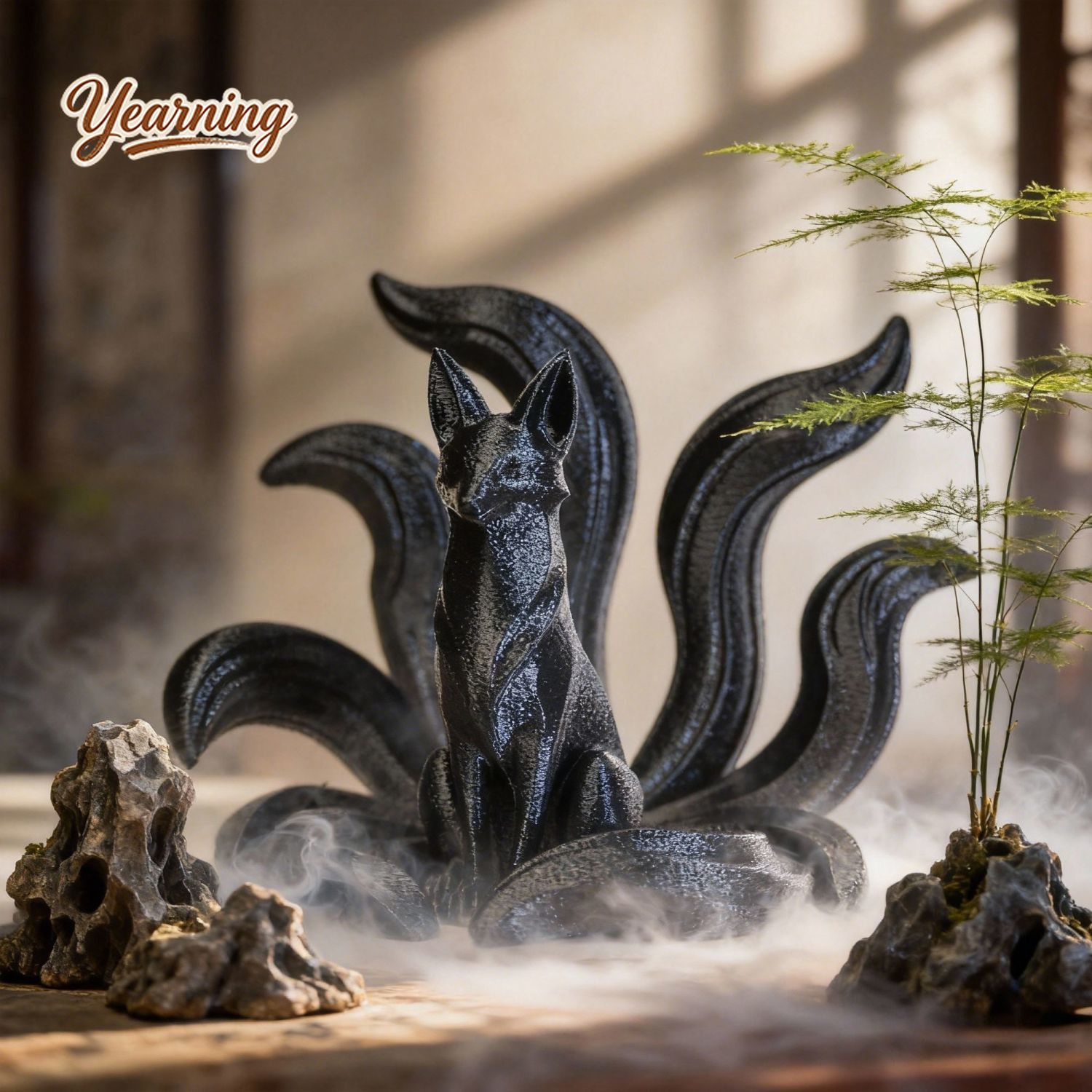 Resin Art Gift For Anniversary - เครื่องประดับศิลปะสไตล์มินิมอล จิ้งจอกเก้าหาง ของขวัญวันเกิด งานฝีมือสร้างสรรค์ สำหรับสำนักงาน