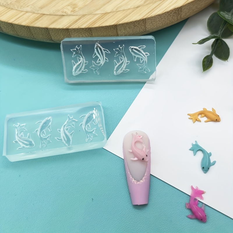 Resin Art Earrings Design - เหมาะสำหรับเครื่องประดับเรซิน, ต่างหูและเครื่องประดับชุดแม่พิมพ์ซิลิโคนปลาเหมาะสำหรับการออกแบบเล็บ-ทนทานถอดง่าย, HD P