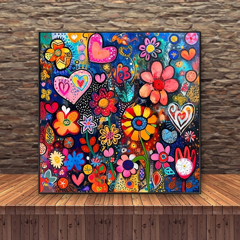 Resin Art With Flowers - ชุดภาพวาดเพชร DIY ลายดอกไม้ ชุดภาพวาดเพชร 5D สีสันสดใส