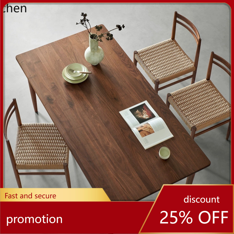 Resin Art Dining Table - โต๊ะอาหารไม้เนื้อแข็ง HT สไตล์มินิมอลสำหรับอพาร์ทเมนต์ขนาดเล็ก โต๊ะอาหารทรงสี่เหลี่ยมผืนผ้าสไตล์เรโทร ใช้เป็นโต๊ะประชุมในสำนักงานได้