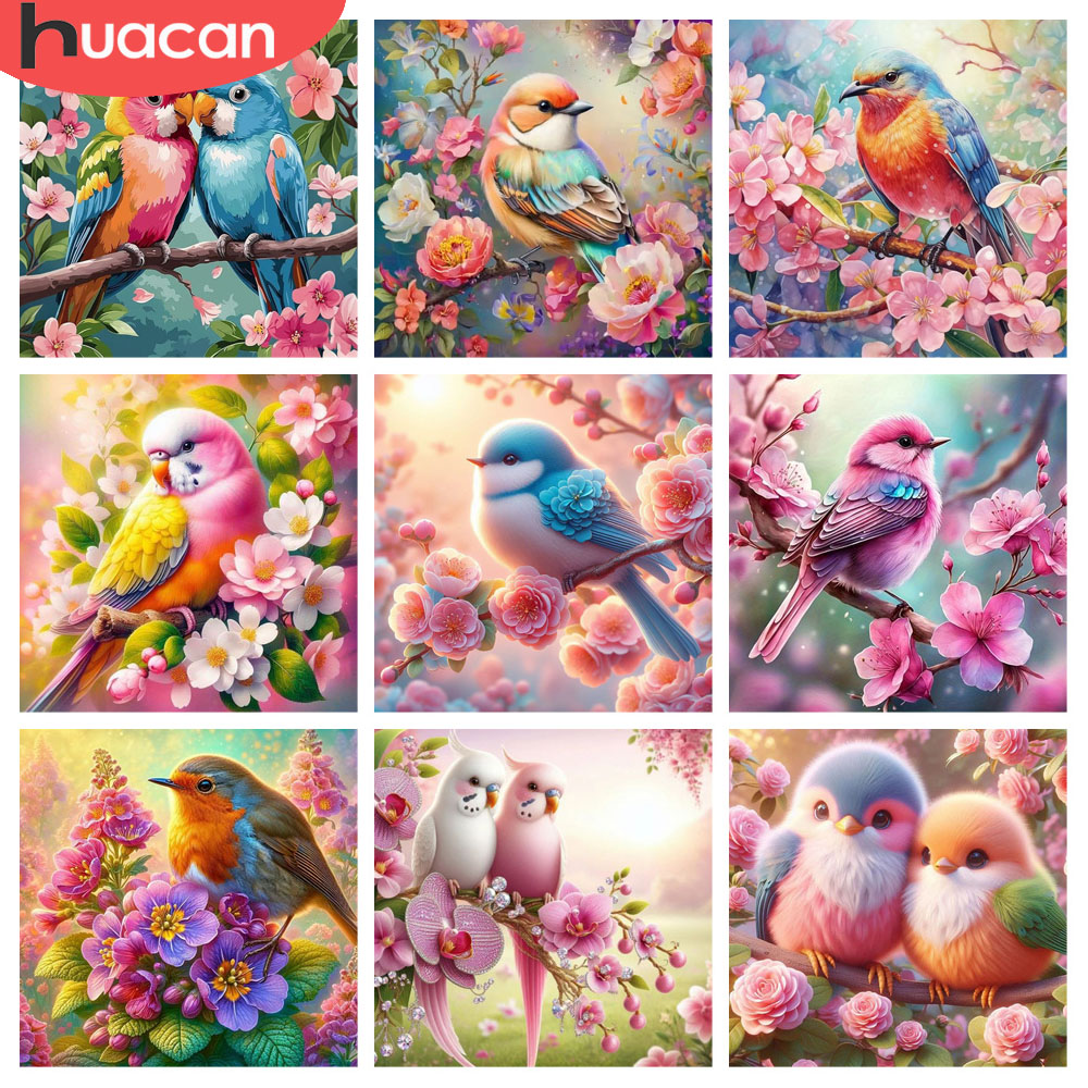 ภาพเพชร HUACAN ลายดอกไม้ นก สั - Resin Art Of Rose บทวิจารณ์และราคา