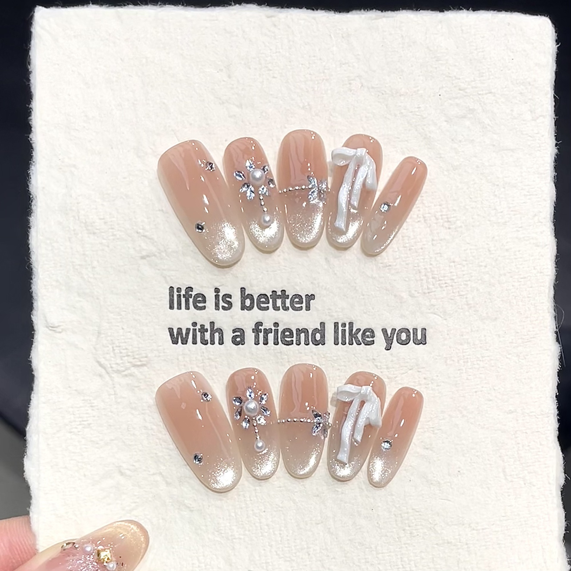 เล็บปลอมรูปวงรีทำมือ 10 ชิ้น ล - Resin Art With Flowers บทวิจารณ์และราคา