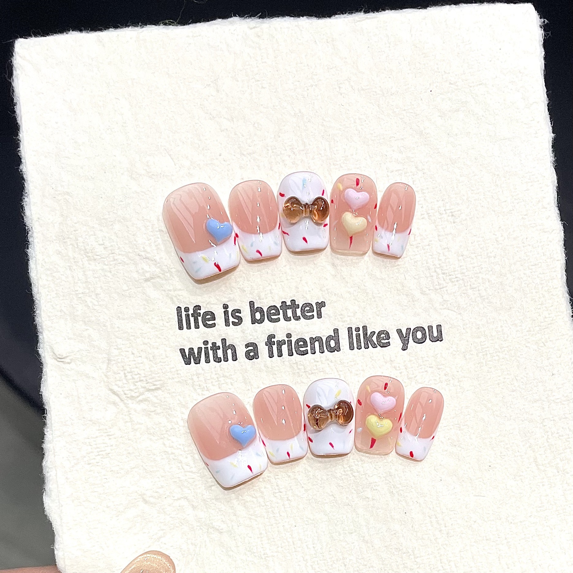 เล็บปลอมรูปวงรีทำมือ 10 ชิ้น ล - Resin Art With Flowers บทวิจารณ์และราคา