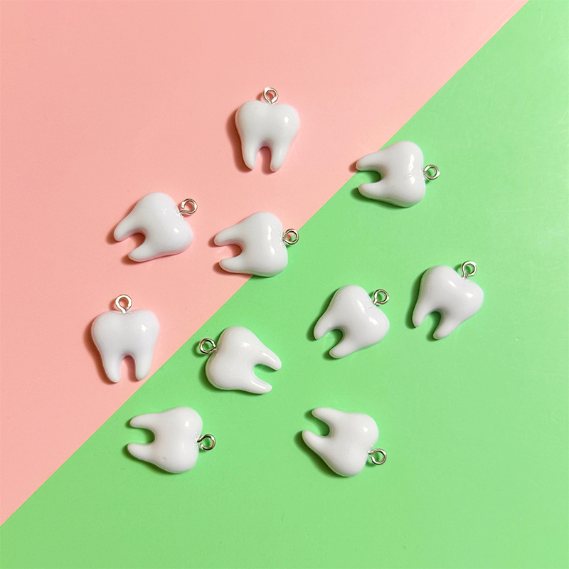 จี้เรซิ่นรูปฟันสีขาวน่ารัก 10  - Resin Art Kits For Adults บทวิจารณ์และราคา
