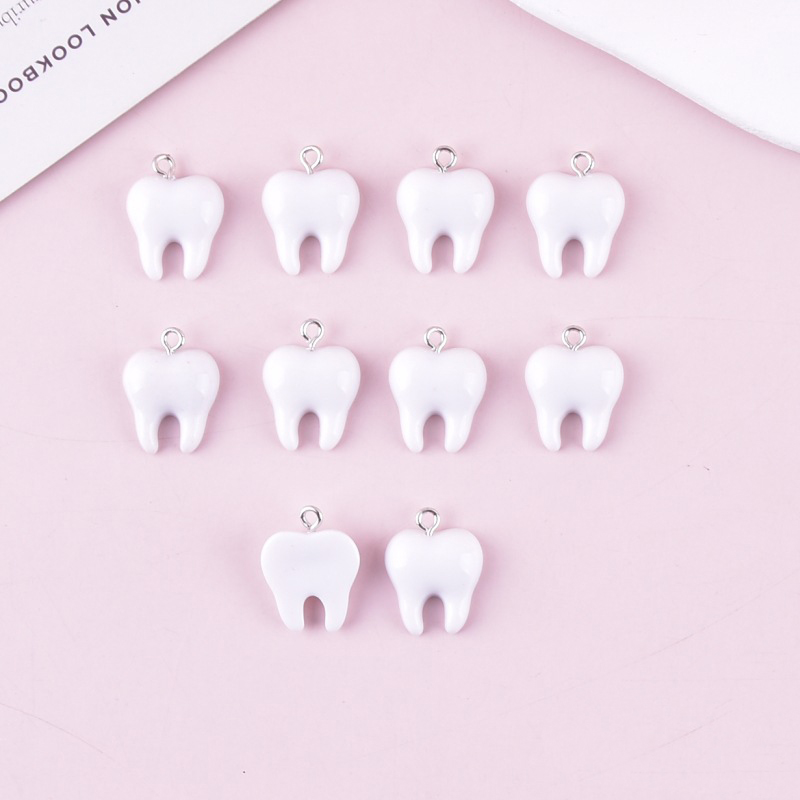 จี้เรซิ่นรูปฟันสีขาวน่ารัก 10  - Resin Art Kits For Adults บทวิจารณ์และราคา