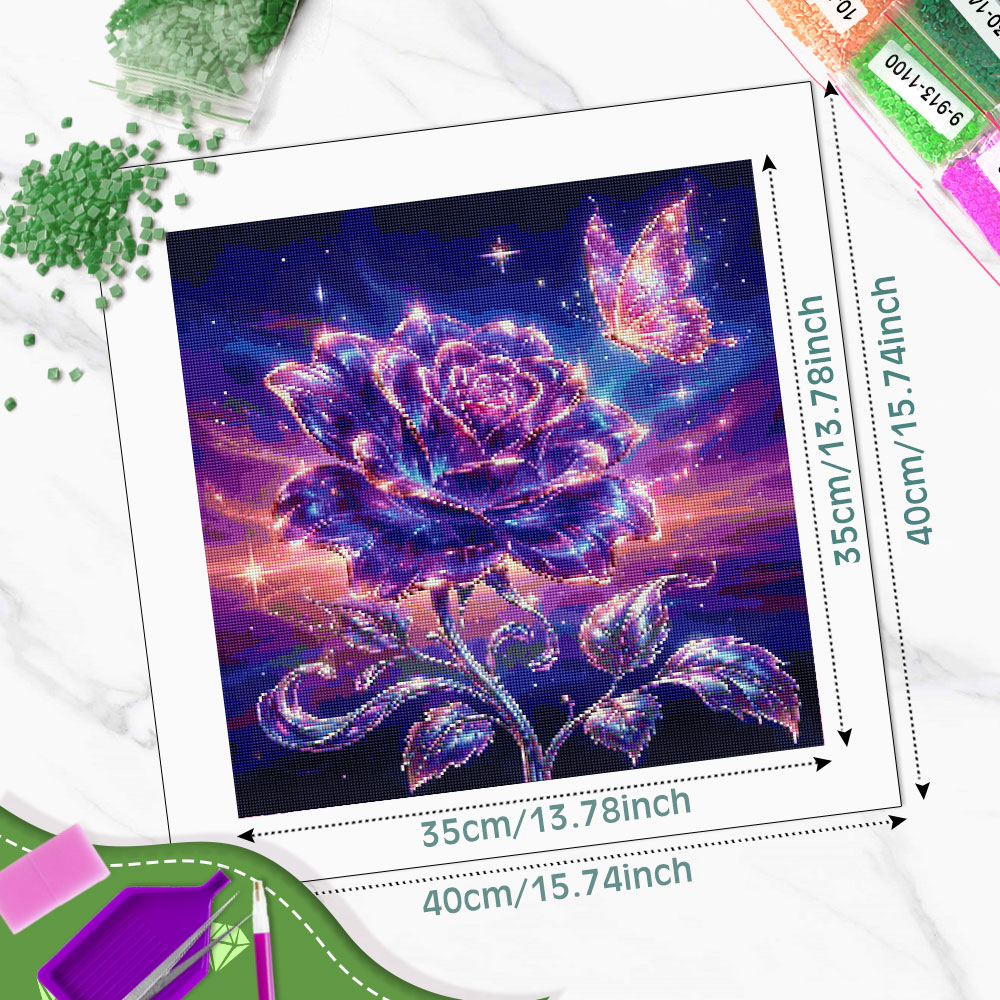 ภาพวาดเพชรทรงกลมเต็มรูปแบบ Hua - Resin Art Of Rose บทวิจารณ์และราคา