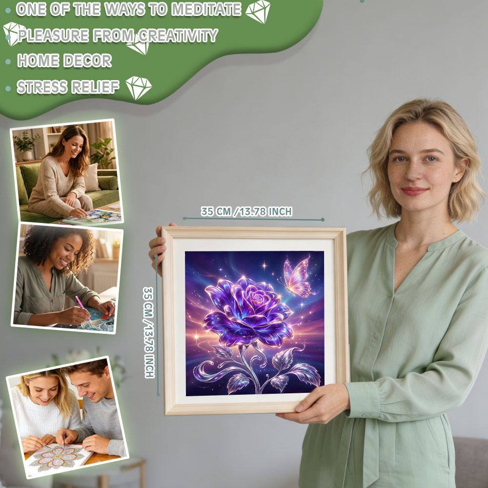 ภาพวาดเพชรทรงกลมเต็มรูปแบบ Hua - Resin Art Of Rose บทวิจารณ์และราคา