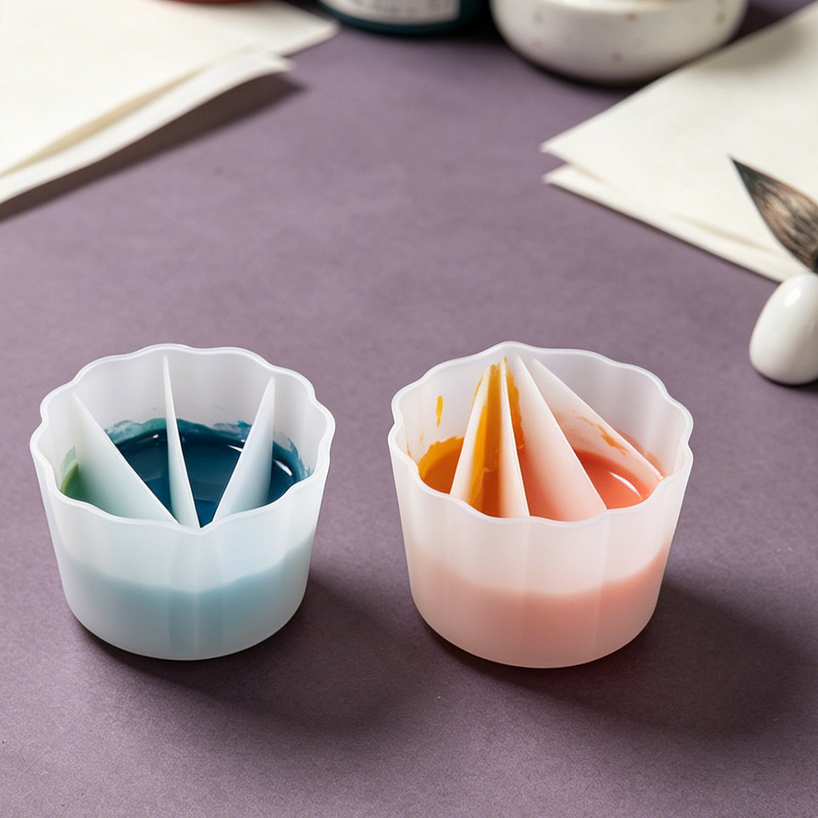 ถ้วยซิลิโคนแบ่งช่อง 4 ชิ้น สำห - Resin Art Pouring บทวิจารณ์และราคา