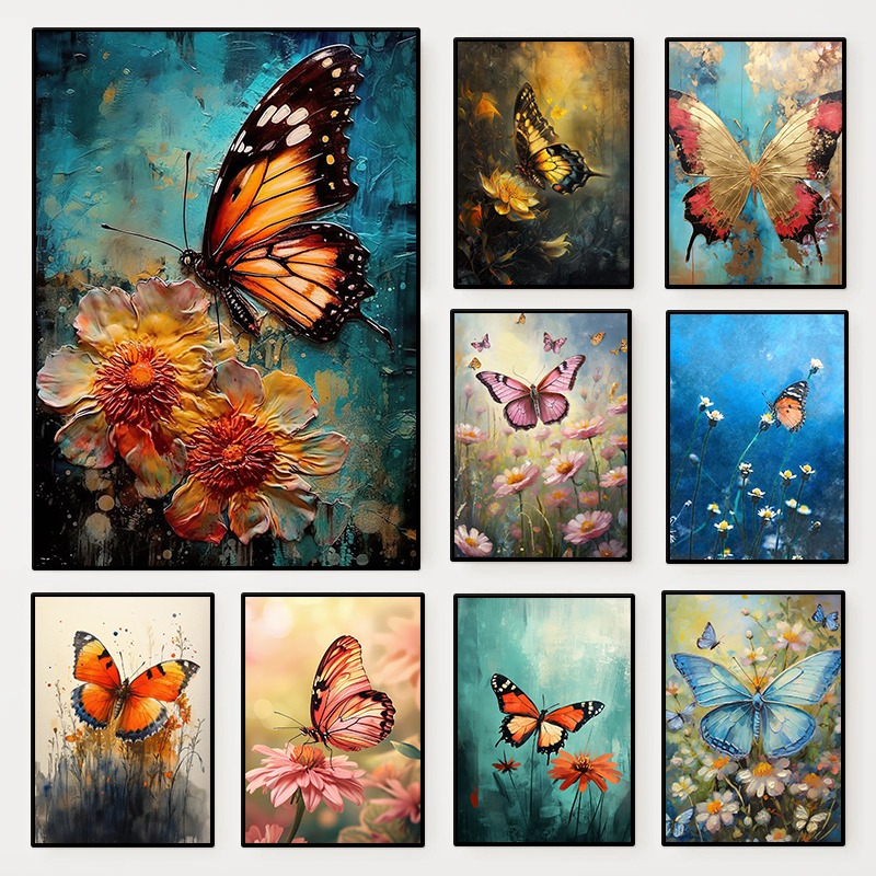 โปสเตอร์ลายดอกไม้ผีเสื้อ ภาพพิ - Resin Art With Flowers บทวิจารณ์และราคา