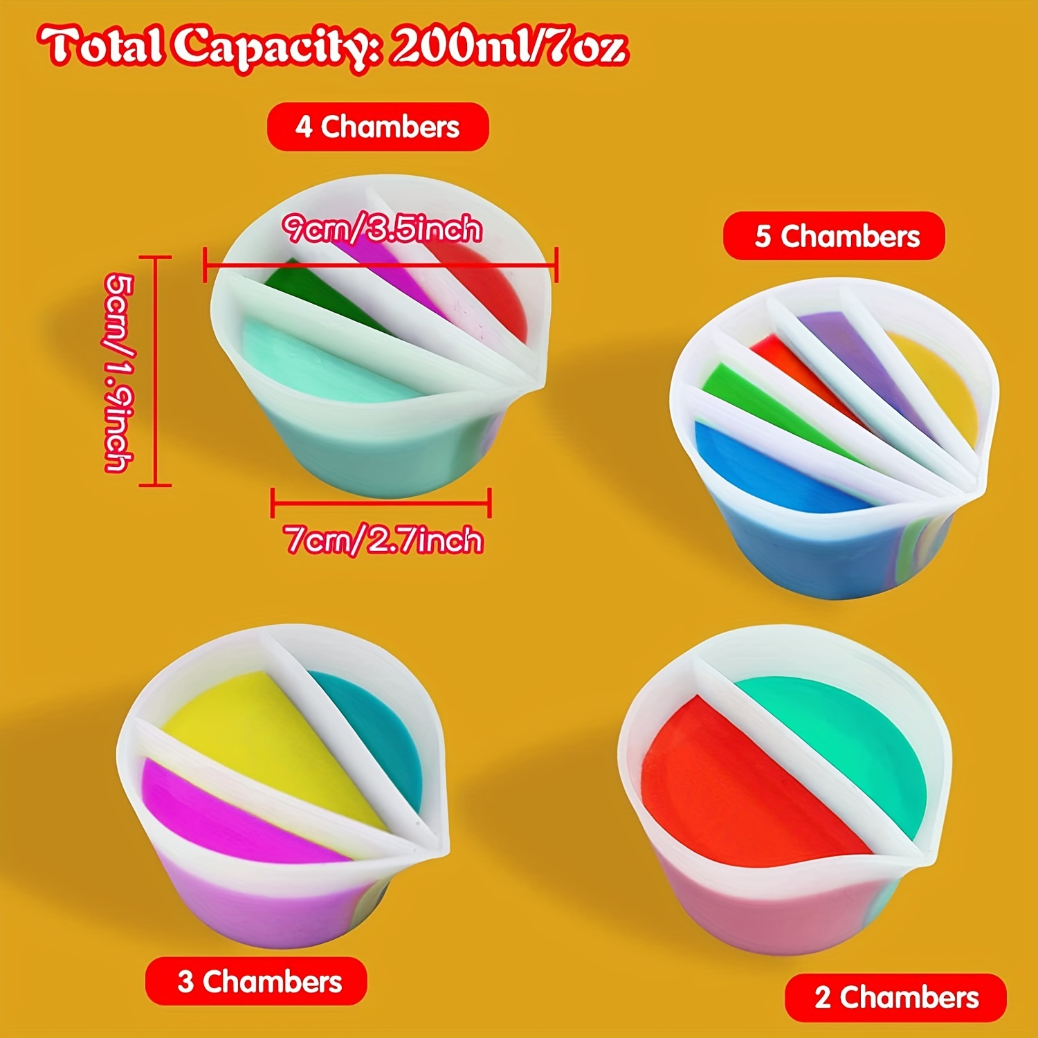 ถ้วยแบ่งส่วนแบบใช้ซ้ำได้ 4 ชิ้ - Resin Art Pouring บทวิจารณ์และราคา