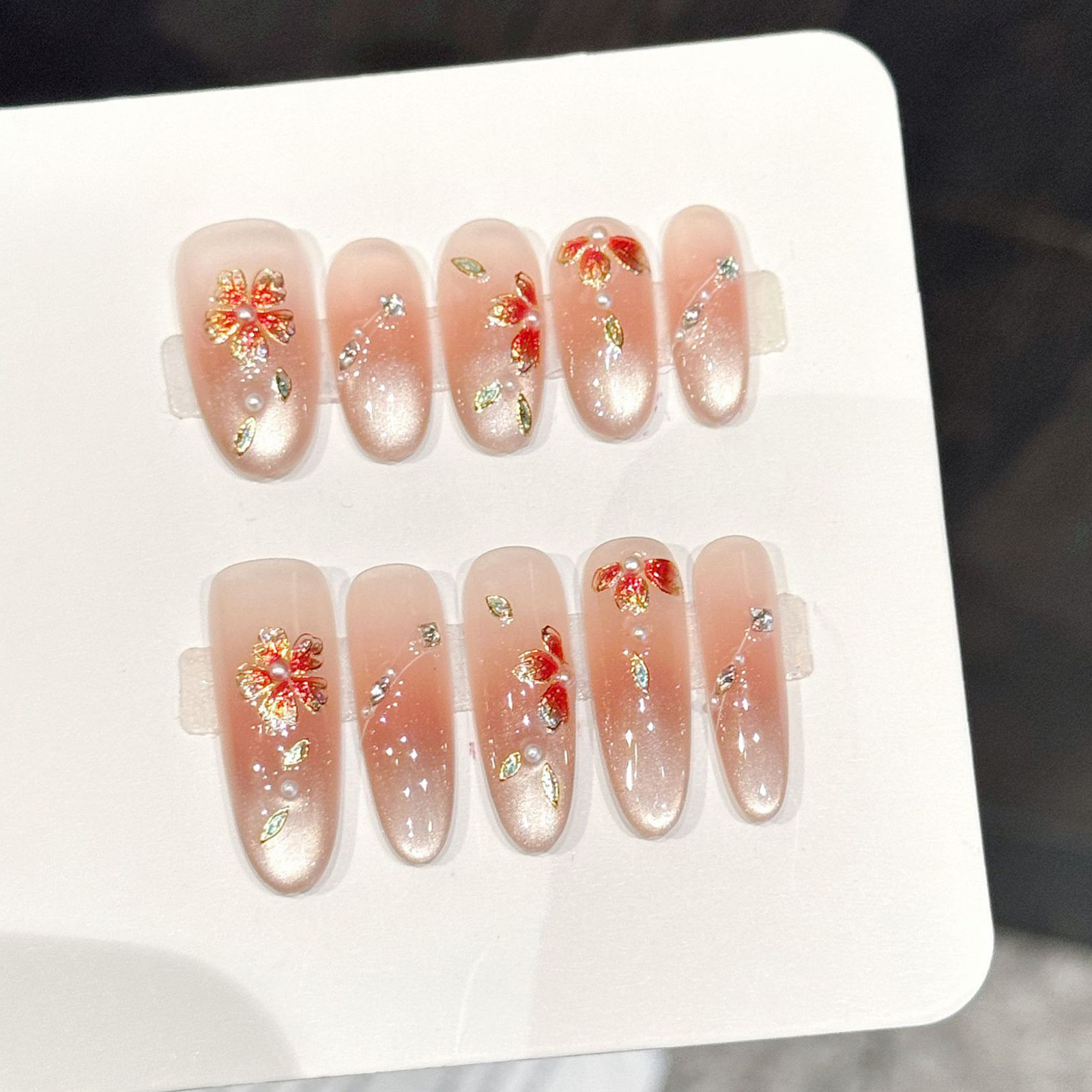 เล็บปลอมทำมือ 10 ชิ้น กดติดเล็ - Resin Art With Flowers บทวิจารณ์และราคา