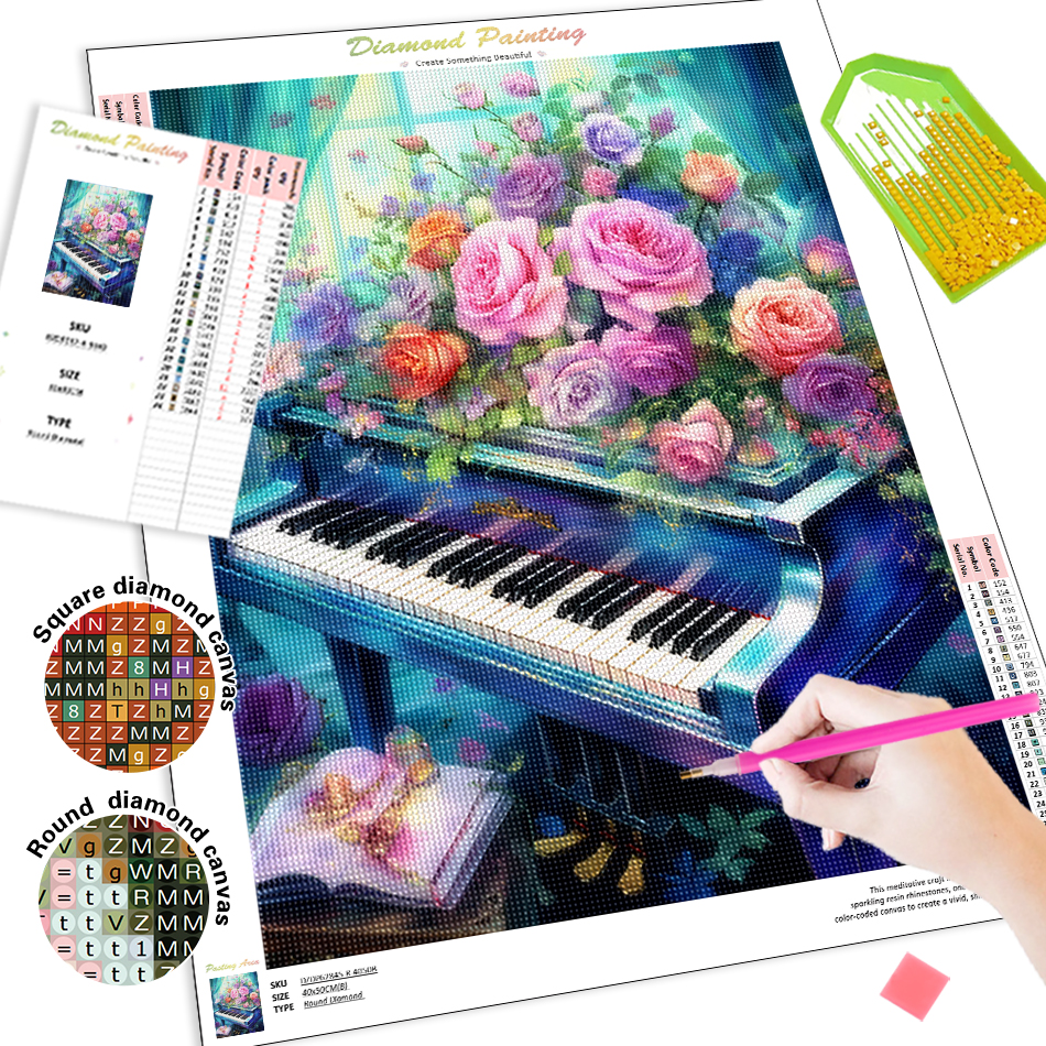 ชุดภาพวาดเพชรไร้กรอบ 1 ชิ้น ลา - Resin Art With Flowers บทวิจารณ์และราคา